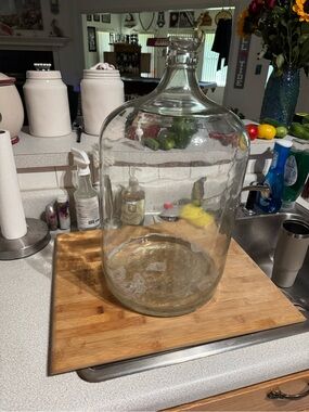 Large Clear Glass Carboy Jug - Vintage Style